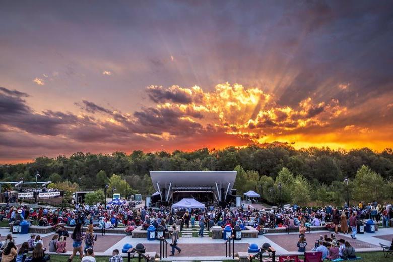 Backed by exquisite sunsets, Chesterfield Amphitheater has fixed and lawn seating.